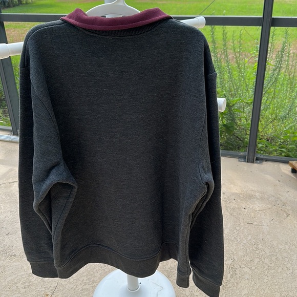 Orvis fishing boating pullover Sweatshirt large gray and maroon nwot - Picture 3 of 3